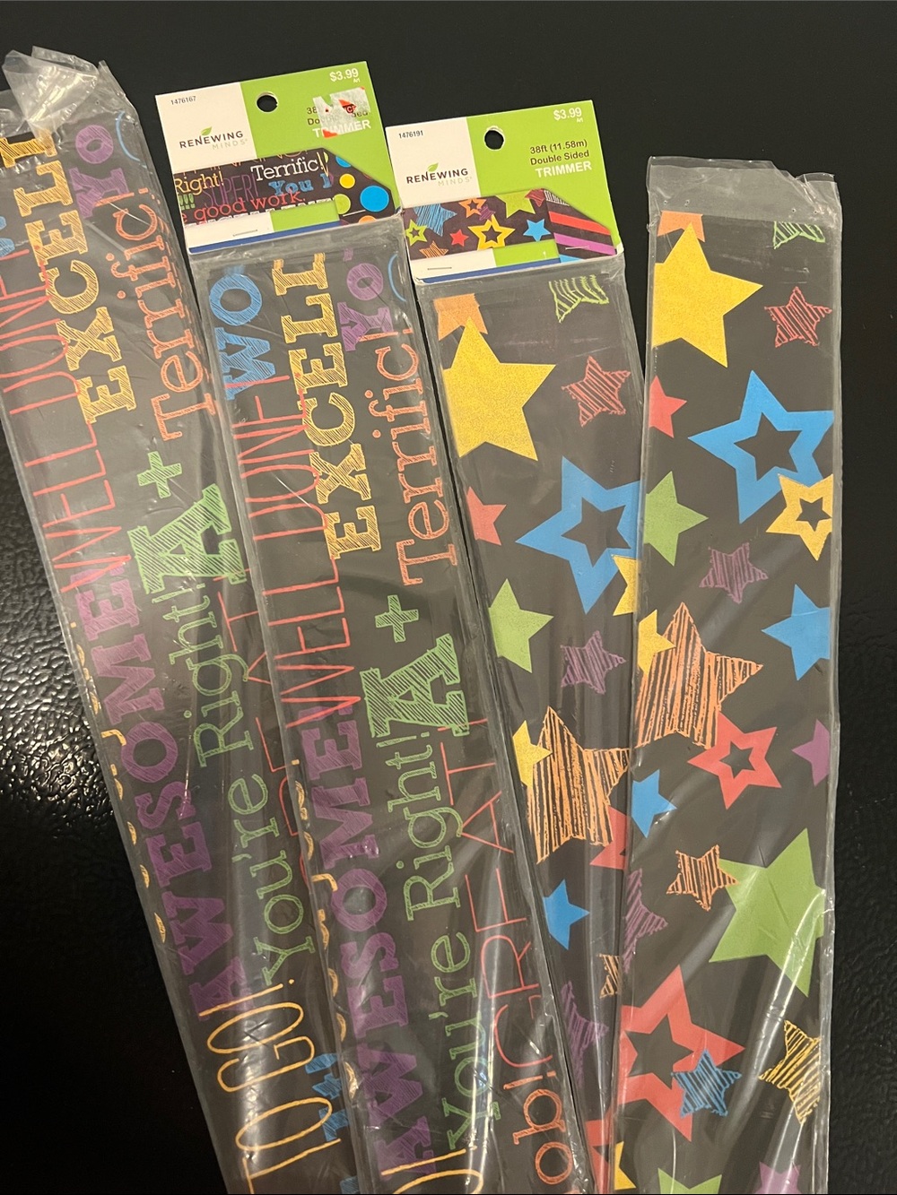 Black Star & Text Border - Multicolor